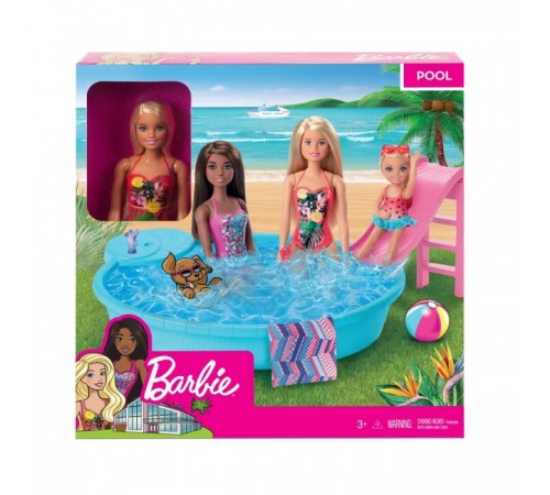 barbie ghl91 Кукла с аксессуарами "Развлечения у бассейна"