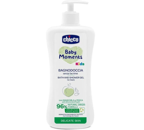 chicco 10247 gel de dus "baby moments kids" (500 ml.)