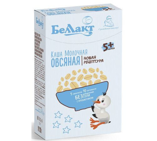 Детское питание в Молдове Беллакт Каша овсяная молочная с пребиотиком (5 м.+) 200 гр.