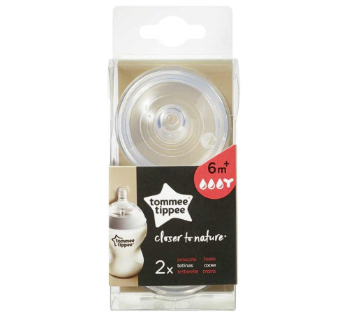 tommee tippee tt0197 tetina de silicon "closer to nature" pentru terci (6 luni+ ) 2 buc. 
