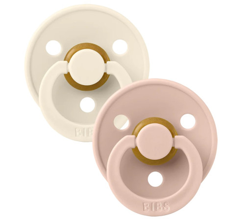  bibs suzeta rotunda din latex ivory & blush (0-6 luni) 2 buc.