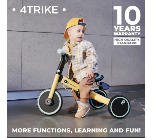 kinderkraft Беговел трехколесный 4trike бежевый