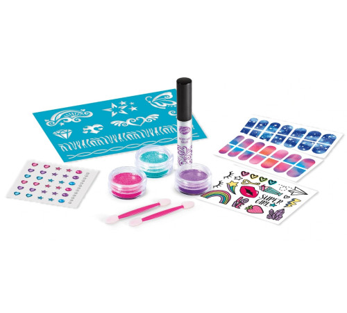cra-z-art 65502int set de manichiură și tatuaj "sparkling glitter & shimmer tattoos & nails"