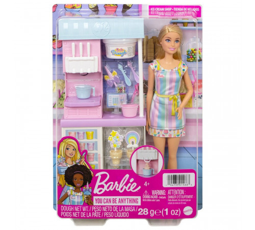 barbie hcn46 set de joc barbie "magazin de înghețată"