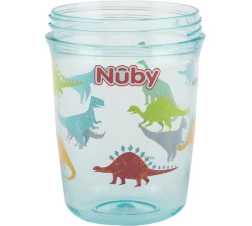 nuby nv0414017aqua cana anti-varsare "dino tritan" cu pai (12m +) 240 ml.