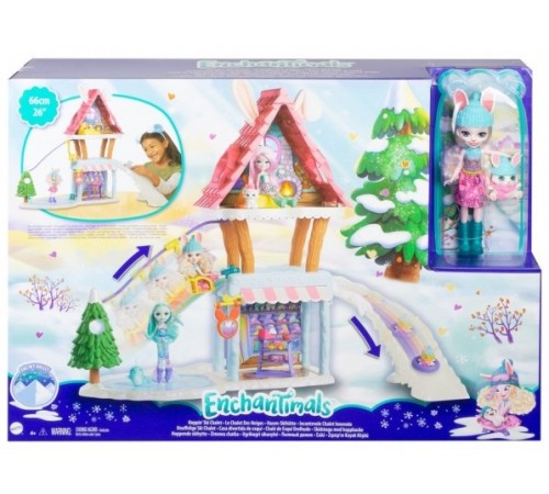  enchantimals gjx50 set de joc cu păpușa "cabana de schi"