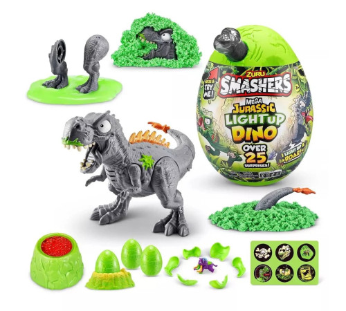 zuru 74108 figurină dinozaur surpriză "smashers mega jurassic light-up dino s1"