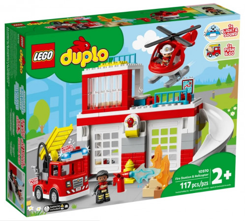 duplo lego 10970 constructor "statie de pompieri cu elicopter" (117 el.)