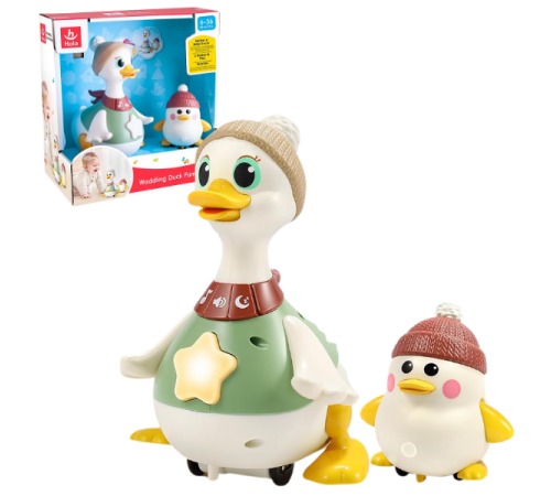 hola toys he998701 set de joacă "mama-rață și rățușca"