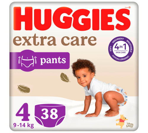  huggies Трусики extra care pants 4 (9-14 кг.) 38 шт.