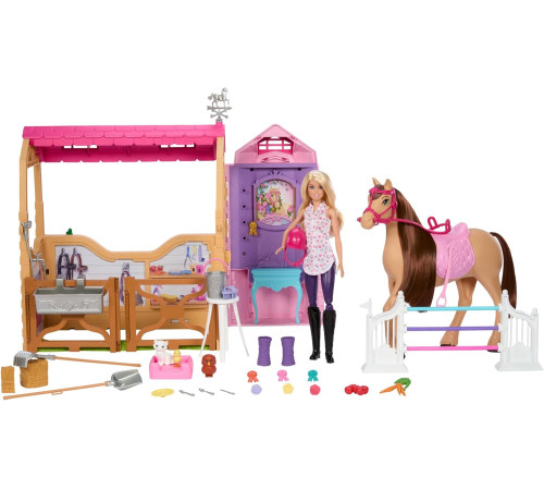 barbie hxj44 Игровой набор с куклой "Великолепная конюшня"