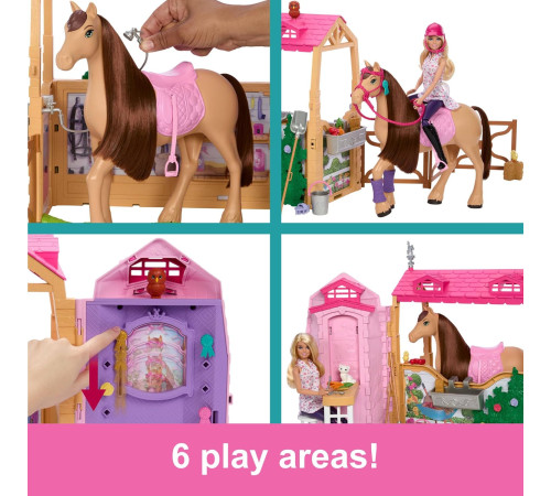 barbie hxj44 Игровой набор с куклой "Великолепная конюшня"