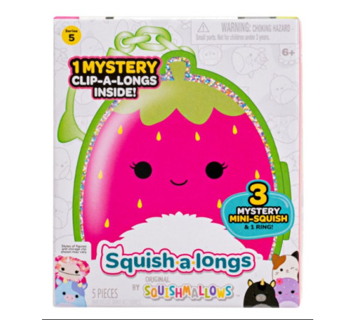  squishmallows sqal0077 breloc-surpriză cu mini figurine "clip-a-longs" (3 figurine)