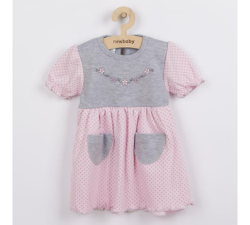  new baby 41963 Платье pink-grey 62 см (3-6мес)