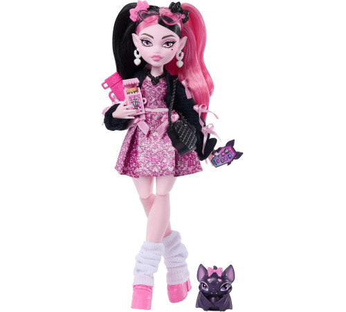 monster high jhk29 Кукла "Дракулаура" с питомцем-летучей мышью