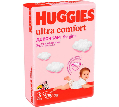  huggies ultra comfort girl 3 (5-9 kg.) 78 buc.