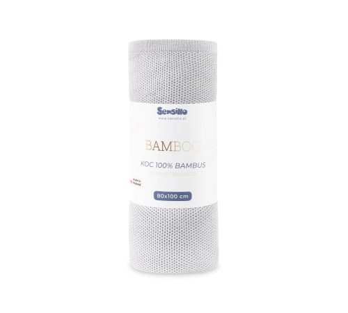 sensillo-43443 Детский бамбуковый плед "bamboo" (80х100 см) серый