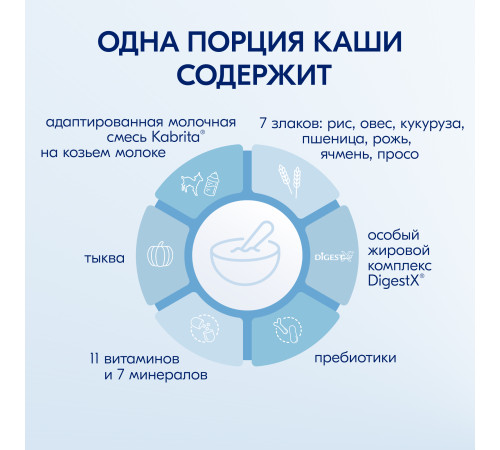 kabrita Каша 7 злаков на козьем молочке с тыквой (6 м+) 180 гр.