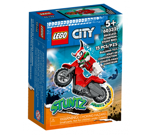  lego city 60332 constructor "motocicletă de cascadorii scorpion sălbatic" (15 el.)