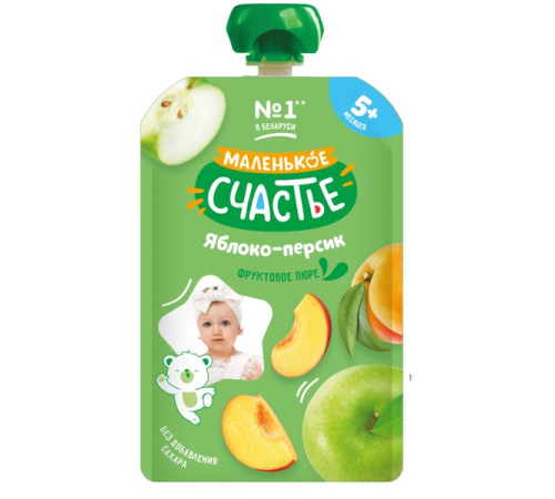 "Маленькое счастье" piure mar-piersic  (5 luni +) 90 gr.