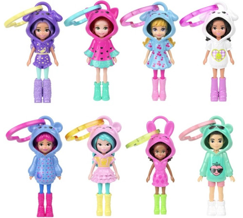  polly pocket jmn38 păpușă breloc "fashion 3" (7,5 cm) in sort.