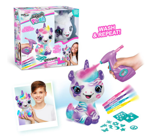 canal toys 228cl set pentru creativitate diy airbrush plush "unicorn" (25 cm.)