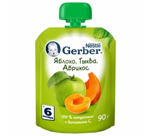Gerber Пюре «Яблоко-тыква-абрикос» 90 гр. (6+) Детское питание в Молдове gerber Пюре «Яблоко-тыква-абрикос» 90 гр. (6+)