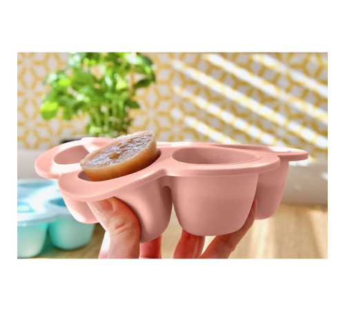 beaba 5694 Контейнер герметичный силиконовый (6x90 мл) old pink 