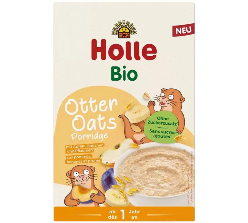 holle bio organic terci de ovăz otter măr-banană-prune (12 luni +) 200 gr.