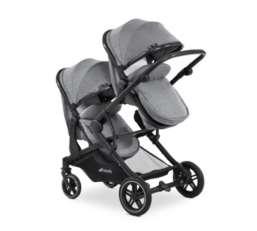 hauck carucior pentru gemeni 2in1 atlantic twin melange grey