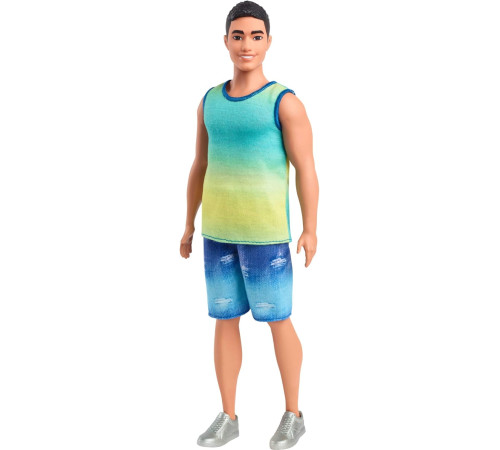 barbie hyv00 păpușă ken "fashionist" într-un tricou albastru-verde