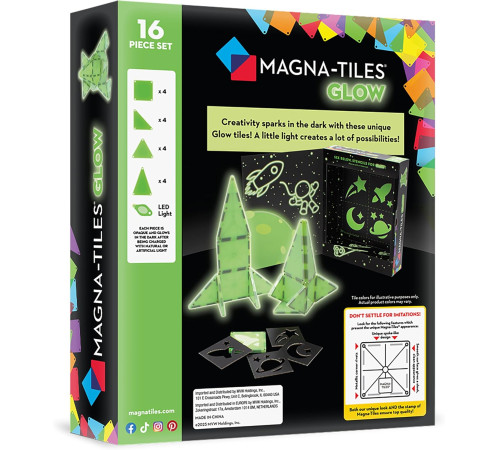 magna-tiles 18816 Магнитный конструктор "Светящийся набор" (16 дет.)