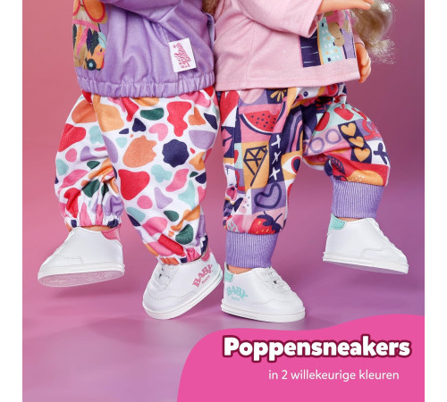 zapf creation 838280 adidași "baby born" (43 cm) &icirc;n sort.