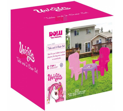 dolu 2503 set masuta cu 2 scaunele "unicorn"
