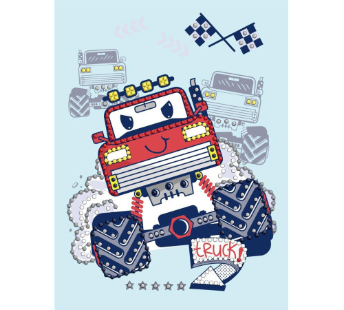  ideyka amv1226 mozaic cu diamante "mașinuța roșie" (15x20 cm)