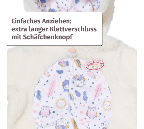 zapf creation 709825 salopetă baby annabell "sheep" (43 cm.)