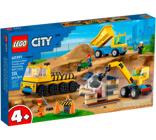  lego city 60391 constructor "vehicule de construcții și macara cu bile pentru demolare" (235el.)