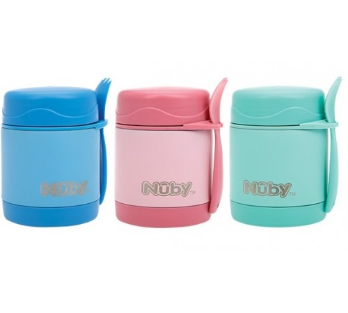 Аксессуары и средства для кормления в Молдове nuby nv05003 Термо-емкость с ложкой для пищевых продуктов (325 мл.) в асс. 