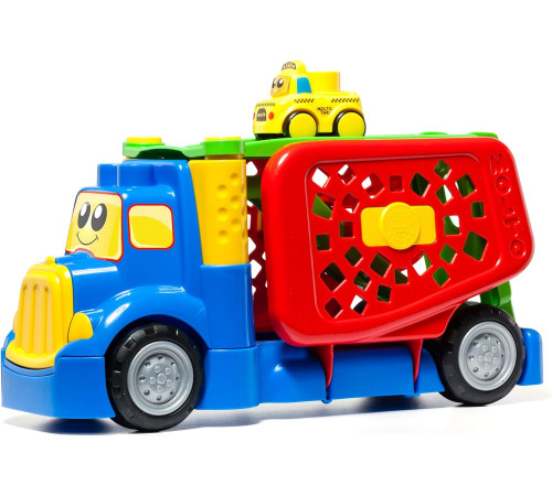 molto 19470 set de joc "camion-transportator cu o mașină" (10 blocuri)