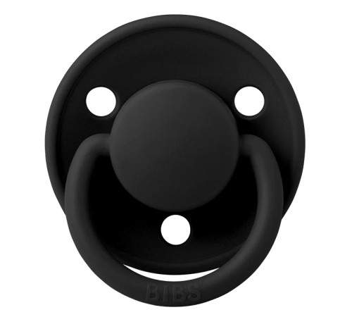 bibs Пустышка круглая силиконовая de lux (0-36 м.) black