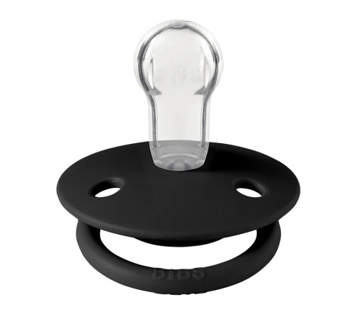 bibs Пустышка круглая силиконовая de lux (0-36 м.) black