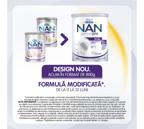 lapte praf nan expertpro ha (0-12 luni) 800 gr.