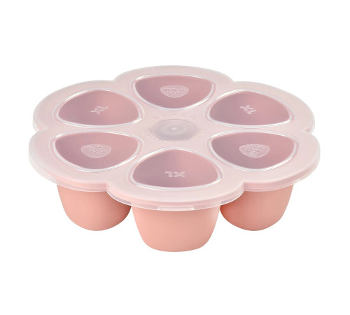 beaba 5694 Контейнер герметичный силиконовый (6x90 мл) old pink 