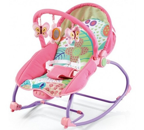  baby mix lcp-br212-049 p Шезлонг с музыкой и вибрацией (0-14 кг.) розовый