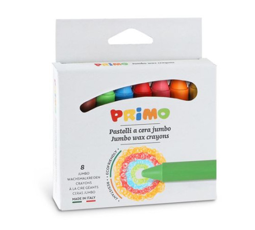  primo Карандаши восковые jumbo 8 цветов (13 х 85 mm)