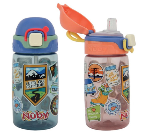 nuby nv04047 cana "soft spout push cup" 415 ml.  (de la 4 ani) in sort. 