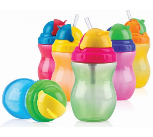nuby id9688 Поильник-непроливайка с трубочкой 320 мл.(12m+)