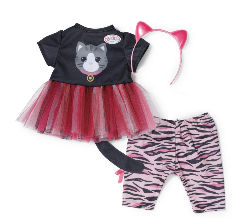  zapf creation 839690 set de haine pentru păpușă "bb cat dress" (43 cm)