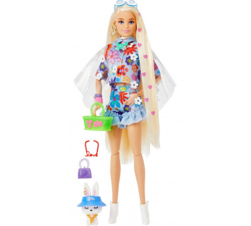  barbie hdj45 Кукла "extra" в одежде с цветочным принтом