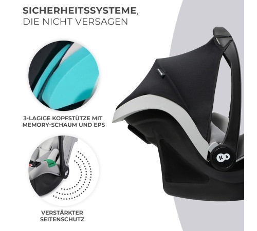 kinderkraft scaun auto mink pro i-size (40-75 cm) complet cu baza fx isofix (gri)